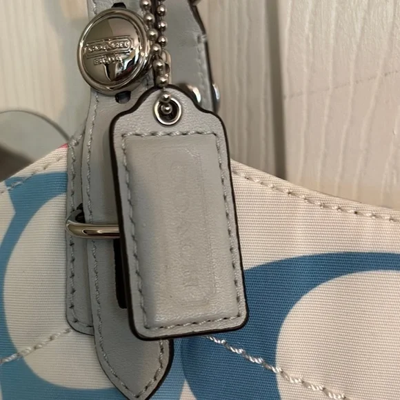 Coach Signature Tote in Pink, Blue, and Gray - Picture 5 of 5